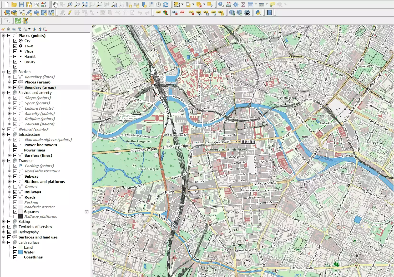Sample of project of Arnsberg for QGIS 3
